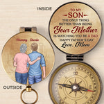 Custom Name Father Son Father's Day Gifts for Son - Personalized Compass