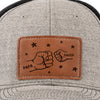 All In With Papa - Family Personalized Custom Leather Patch Hat - Father's Day, Gift For Dad, Grandpa