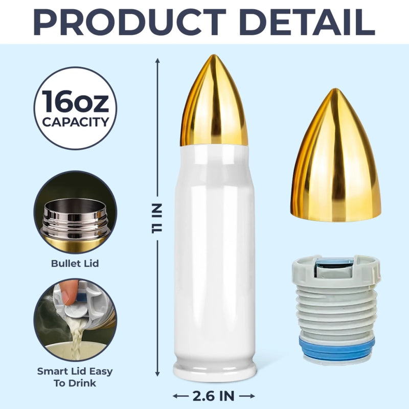 Bonded By Blood, United By Love - Family Personalized Custom Bullet Tumbler - Father's Day, Gift For Dad, Grandpa