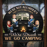 Custom Name Funny Camping Drinking Gifts for Campers - Personalized Wood Sign