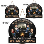 Custom Name Funny Camping Drinking Gifts for Campers - Personalized Wood Sign