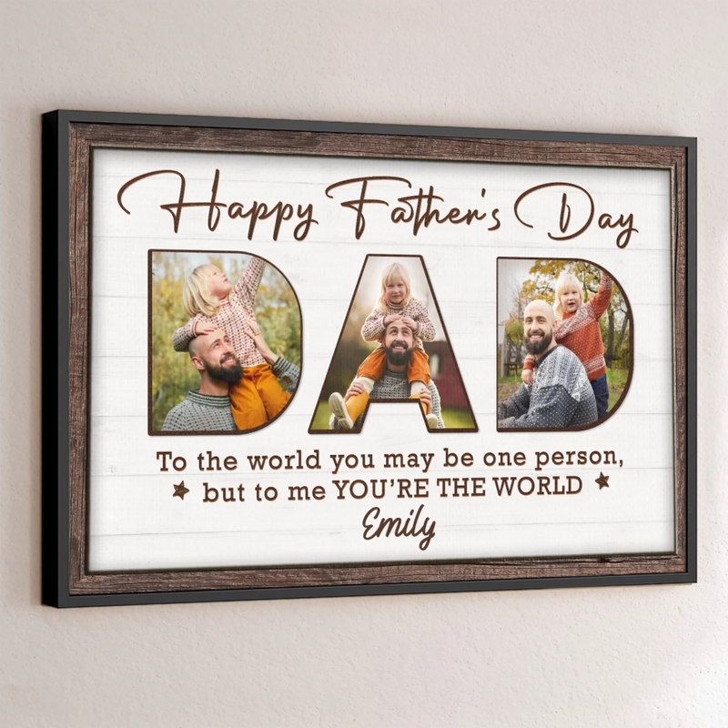 Custom Photo You Make Our World Complete - Family Personalized Custom Horizontal Poster - Father's Day, Gift For Dad, Grandpa
