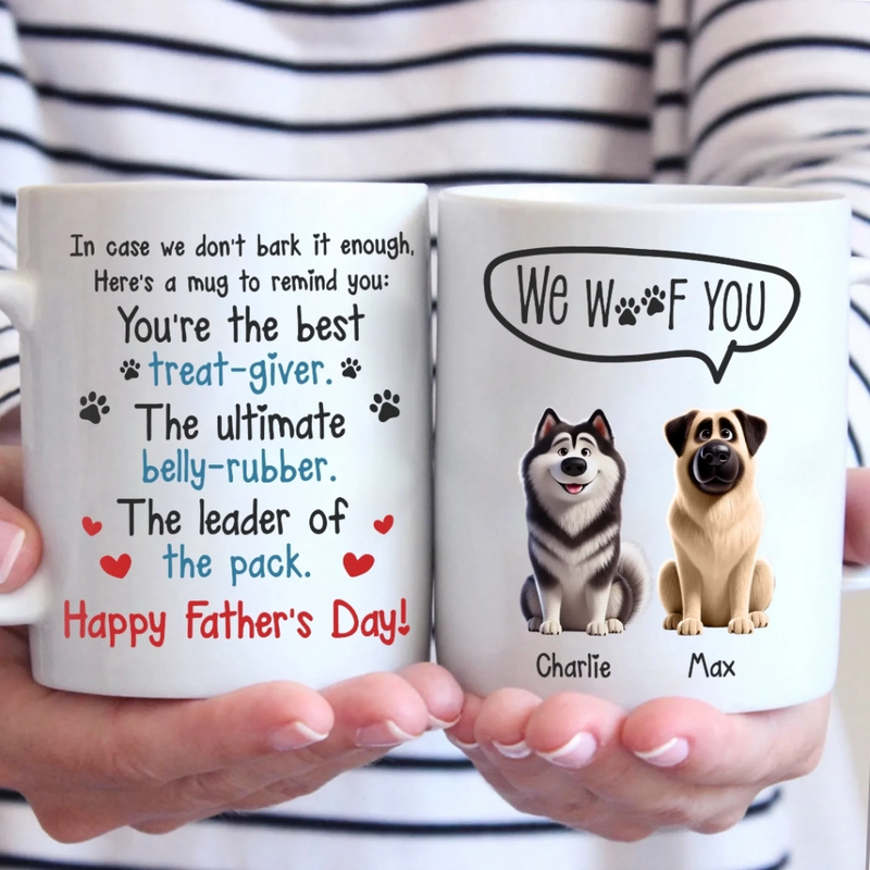 Happiness Has Four Paws - Dog Personalized Custom Mug - Father's Day, Gift For Pet Owners, Pet Lovers