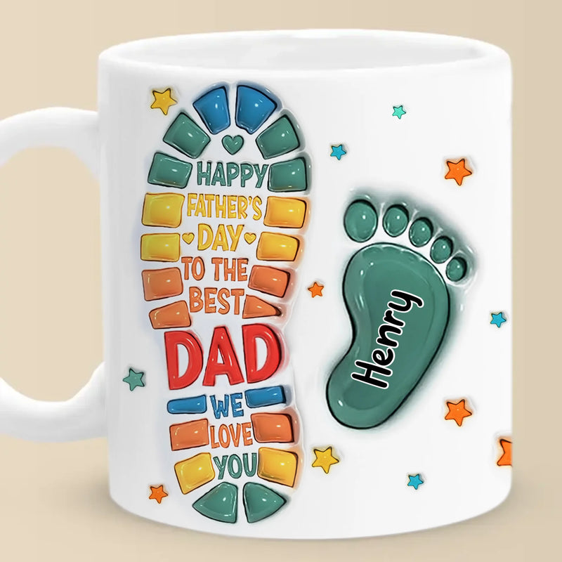 Following In Your Footsteps - Family Personalized Custom 3D Inflated Effect Printed Mug - Father's Day, Gift For Dad, Grandpa
