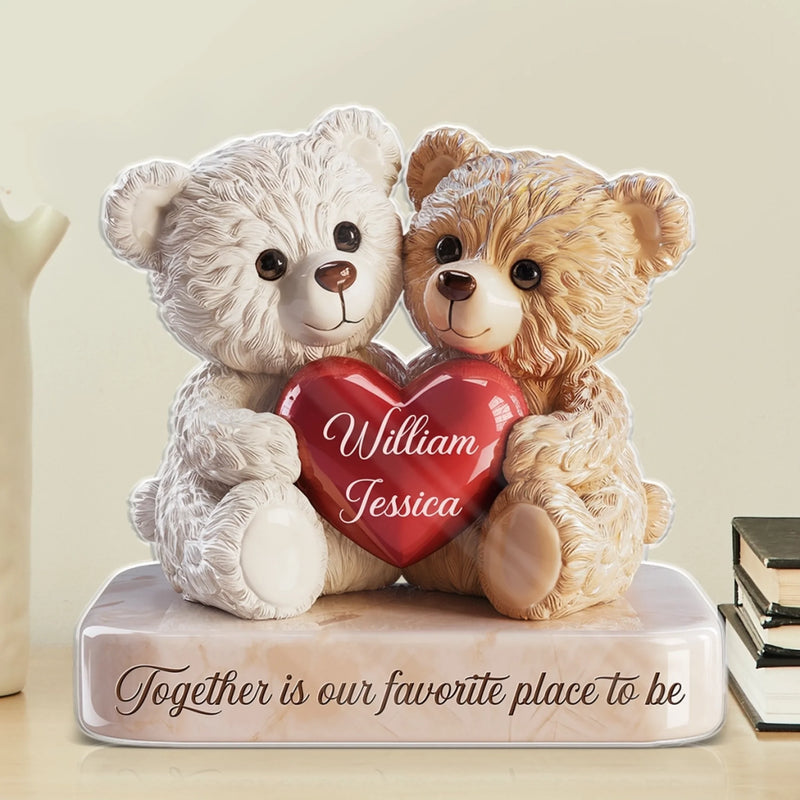 Love Cuddled Up In One Hug - Couple Personalized Custom Acrylic Plaque Custom Shape - Gift For Husband Wife, Anniversary