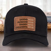 The Man, The Myth, The Generational Icon - Family Personalized Custom Leather Patch Hat - Father's Day, Gift For Dad, Grandpa