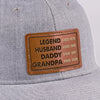 The Man, The Myth, The Generational Icon - Family Personalized Custom Leather Patch Hat - Father's Day, Gift For Dad, Grandpa