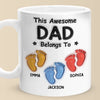 Walking Through Life With Dad - Family Personalized Custom 3D Inflated Effect Printed Mug - Father's Day, Gift For Dad, Grandpa