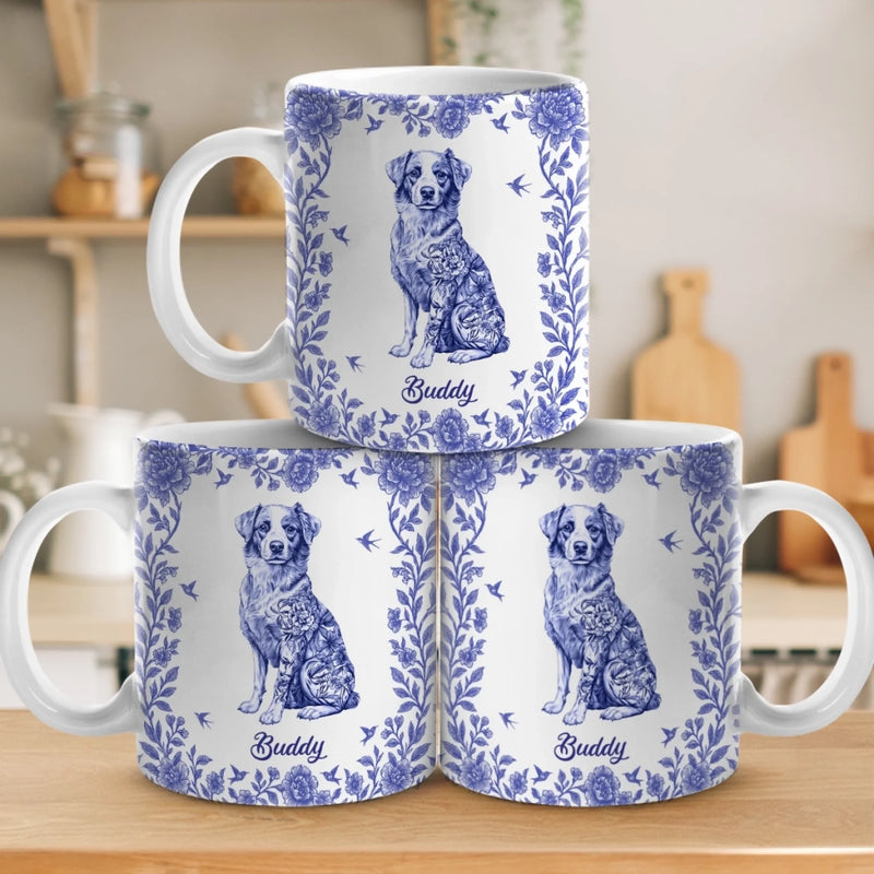 Custom Name Floral Dog Lover Gifts - Personalized Mugs