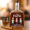 Custom Photo Cheers To The Chaos You Created - Family Personalized Custom Whiskey Bottle - Father's Day, Gift For Dad, Grandpa