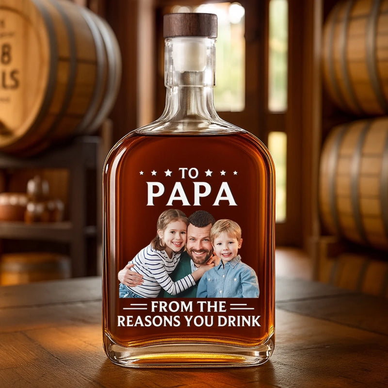 Custom Photo Your Favorite Reasons To Pour - Family Personalized Custom Whiskey Bottle - Father's Day, Gift For Dad, Grandpa