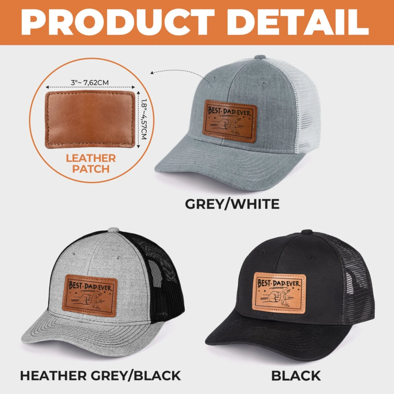 You're My Favorite, Grandpa - Family Personalized Custom Leather Patch Hat - Gift For Dad, Grandpa