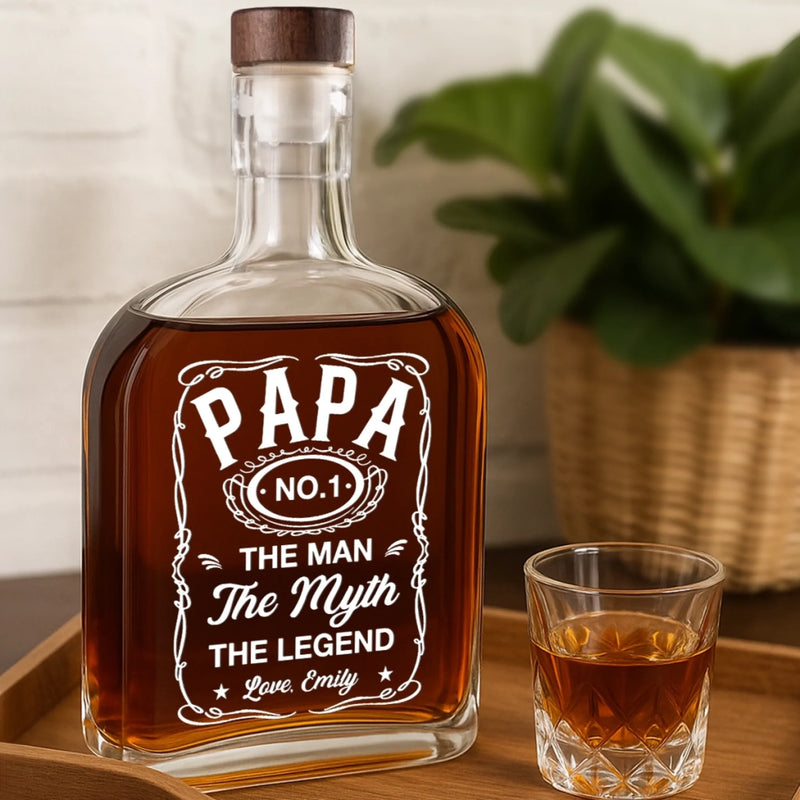 Vintage Soul, Modern Legend - Family Personalized Custom Whiskey Bottle - Father's Day, Gift For Dad, Grandpa