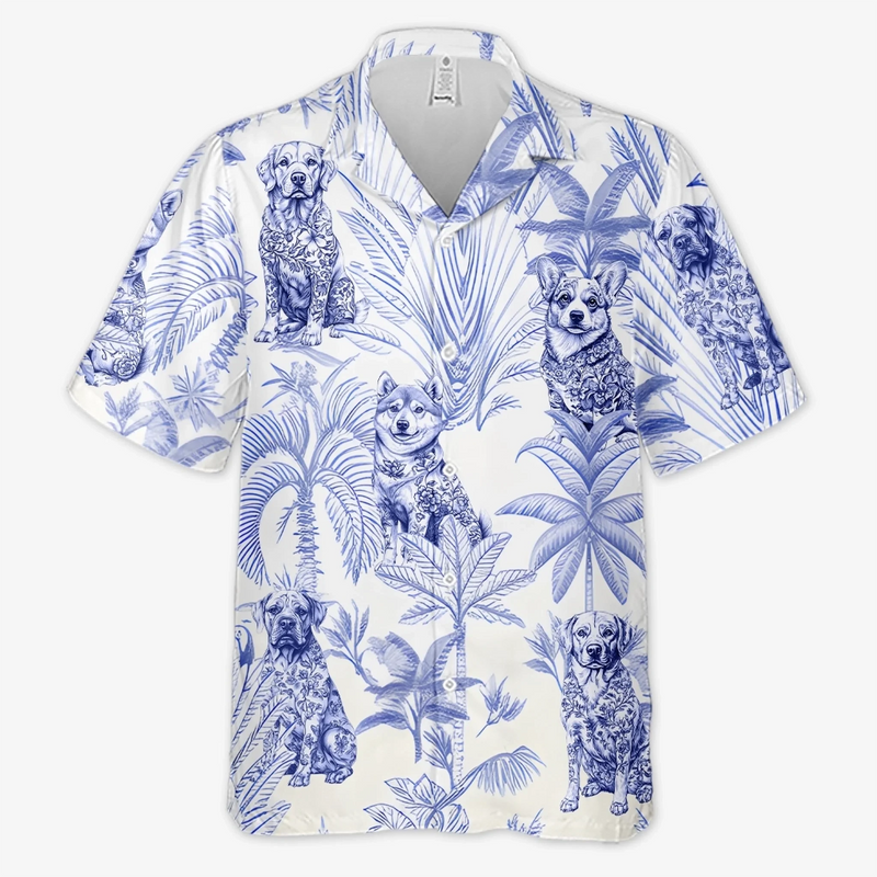 Tropical Pup Vibes - Dog Personalized Custom Unisex Tropical Hawaiian Aloha Shirt - Summer Vacation Gift, Gift For Pet Owners, Pet Lovers, Travel Lovers