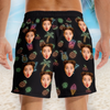 Custom Photo Tropical Party - Family Personalized Custom Tropical Hawaiian Aloha Men Beach Shorts - Summer Vacation Gift For Family Members, Pet Owners, Pet Lovers