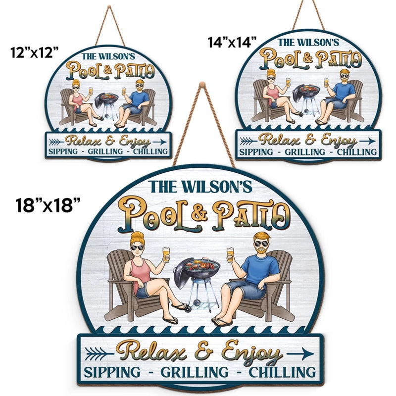 Patio Life Is Best Life - Couple Personalized Custom Shaped Home Decor Wood Sign - Gift For Husband Wife, Anniversary
