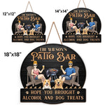 Custom Name Funny Patio Bar Gifts for Dog Lovers - Personalized Wood Sign