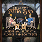 Custom Name Funny Patio Bar Gifts for Dog Lovers - Personalized Wood Sign