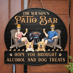 Custom Name Funny Patio Bar Gifts for Dog Lovers - Personalized Wood Sign