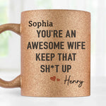 Custom Name Funny Wife Gifts - Personalized Glitter Mug