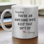 Custom Name Funny Wife Gifts - Personalized Glitter Mug