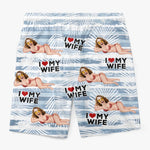 Custom Photo Wife Gifts for Husband - Personalized Beach Shorts