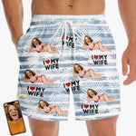 Custom Photo Wife Gifts for Husband - Personalized Beach Shorts