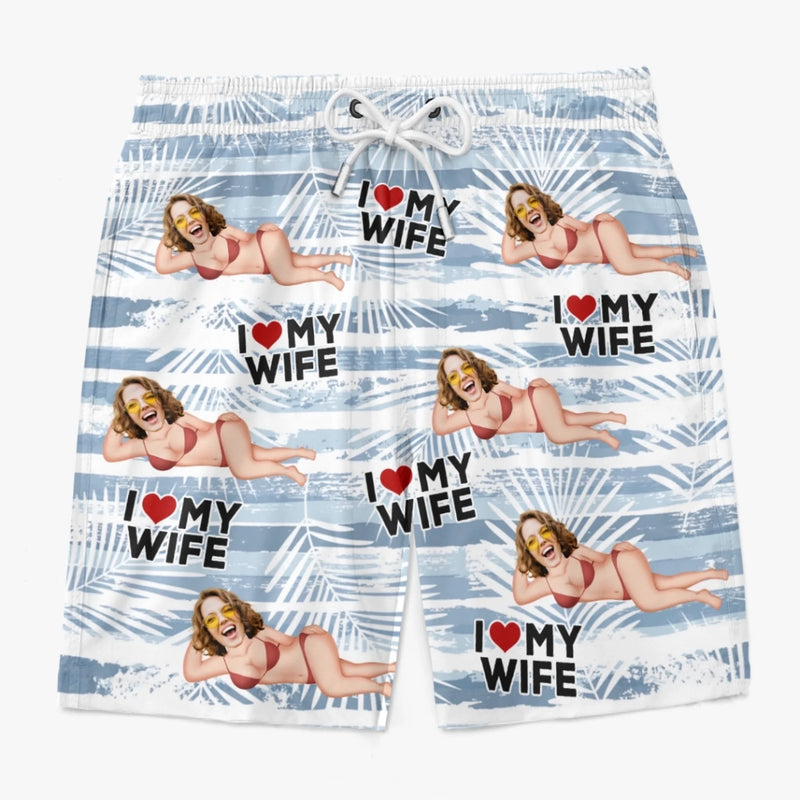 Custom Photo Tropical Hawaiian Aloha Men Beach Shorts - Summer Vacation And Travel Gifts For Husband And Wife, Him And Her -  I Love My Destiny