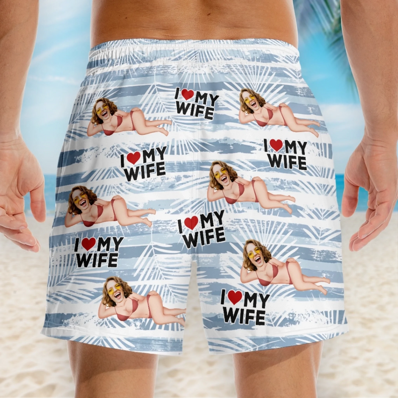 Custom Photo Tropical Hawaiian Aloha Men Beach Shorts - Summer Vacation And Travel Gifts For Husband And Wife, Him And Her -  I Love My Destiny