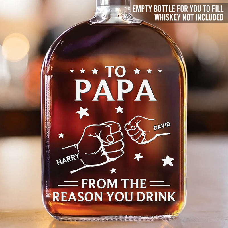 Custom Liquor Decanter - Personalized Father's Day Birthday Gifts For Dad, Grandpa - Drink Because We Exist