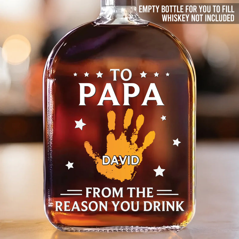 To My First And Forever Hero - Family Personalized Custom Whiskey Bottle - Father's Day, Gift For Dad, Grandpa