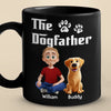The Dogfather - Dog Personalized Custom Black Mug - Father's Day,  Gift For Dad, Pet Owners, Pet Lovers