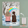 Your Pawprints Are Forever On My Heart - Memorial Personalized Custom Linen Bedside Table Lamp - Sympathy Gift For Pet Owners, Pet Lovers