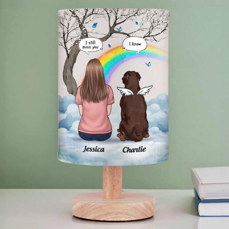 Your Pawprints Are Forever On My Heart - Memorial Personalized Custom Linen Bedside Table Lamp - Sympathy Gift For Pet Owners, Pet Lovers