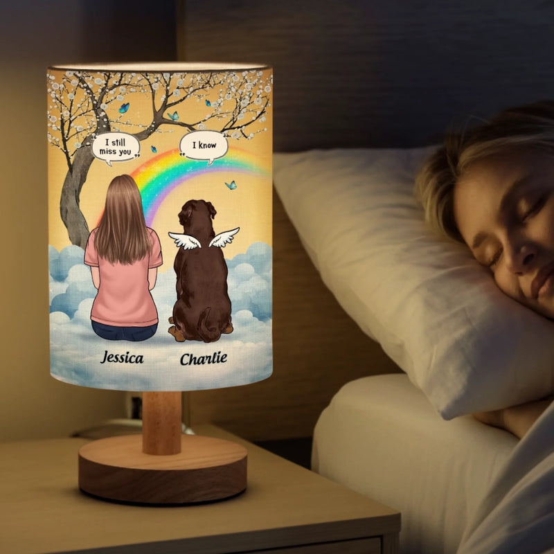 Your Pawprints Are Forever On My Heart - Memorial Personalized Custom Linen Bedside Table Lamp - Sympathy Gift For Pet Owners, Pet Lovers