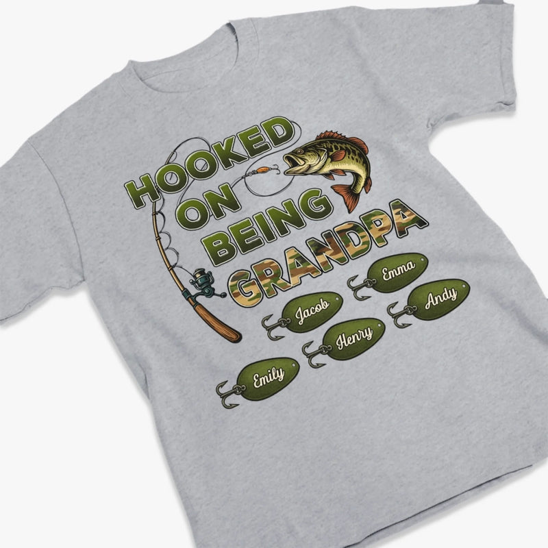 Hooked On My Little Crew - Family Personalized Custom Unisex T-shirt, Premium T-shirt, Hoodie -  Father's Day, Gift For Dad, Grandpa