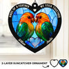 Lovebirds For Life - Couple Personalized Window Hanging Suncatcher Ornament - Gift For Husband Wife, Anniversary