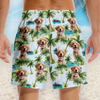 Custom Photo Paws And Paradise - Dog & Cat Personalized Custom Tropical Hawaiian Aloha Men Beach Shorts - Summer Vacation Gift For Pet Owners, Pet Lovers