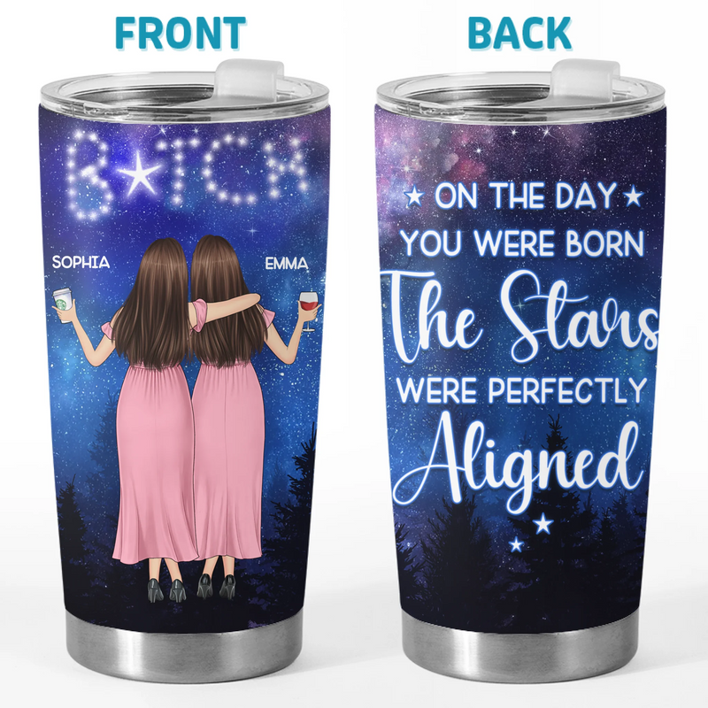 Custom Name Stars Aligned Birthday Gifts for Women - Personalized Tumbler