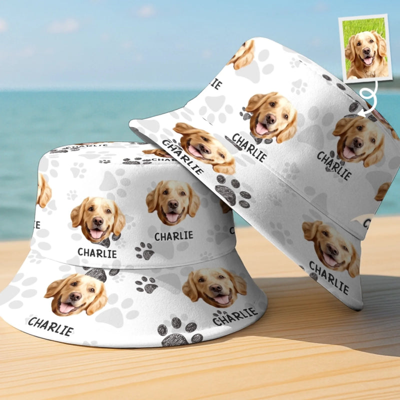 Custom Photo Life’s Better With Paws - Dog & Cat Personalized Custom Bucket Hat - Summer Vacation Gift For Pet Owners, Pet Lovers