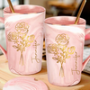Whispering Flowers, Steady Soul - Family Personalized Custom 14oz Marble Mug - Gift For Yourself, Best Friends, Siblings, Family Members