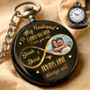 Custom Photo My Favorite Addiction - Couple Personalized Custom Pocket Watch - Gift For Husband Wife, Anniversary