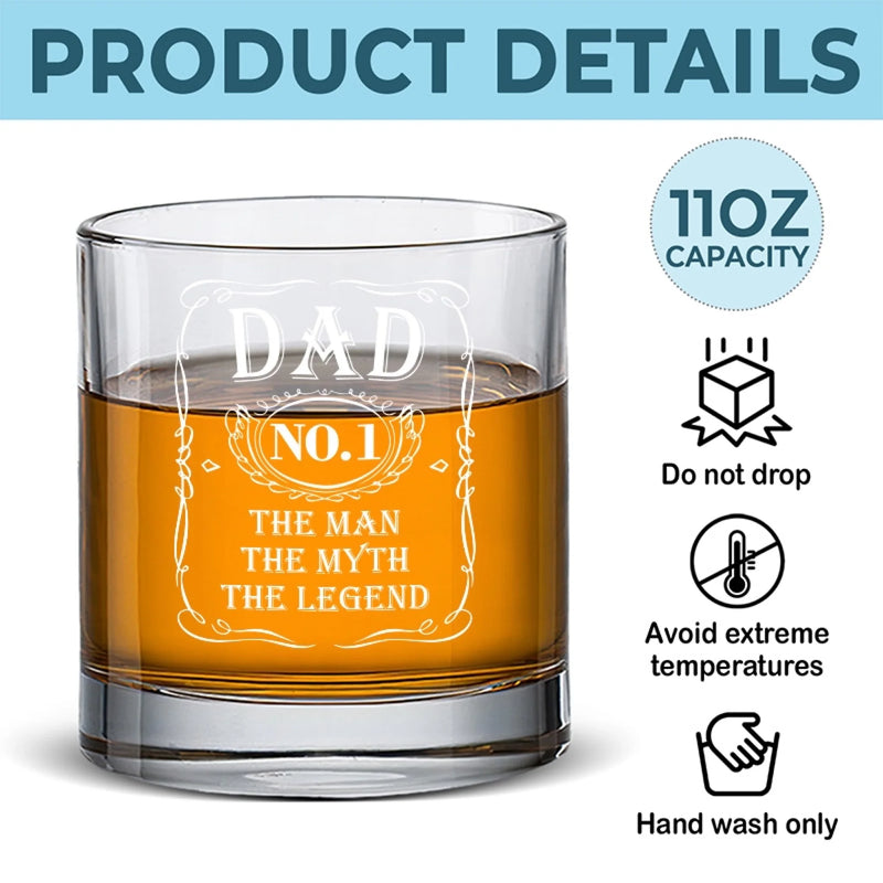 Legend Of The Family - Family Whiskey Glass - Gift For Dad, Grandpa