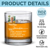 Custom Photo Your Prescription To Relax, Dad - Family Personalized Custom Whiskey Glass - Father's Day, Gift For Dad, Grandpa