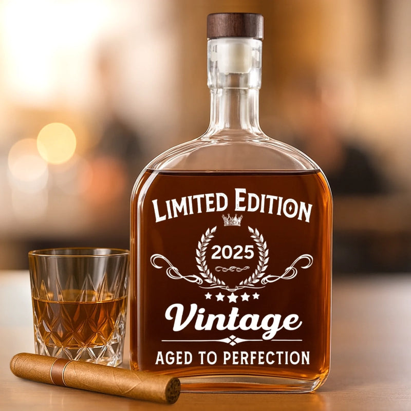 Cheers To The Best Partner In Time - Couple Personalized Custom Whiskey Bottle - Birthday, Anniversary Gift For Husband