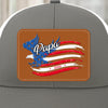 Born To Be Free - Family Personalized Custom Leather Patch Mesh Cap - 4th Of July, Gift For Dad, Grandpa