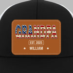 Custom Name Papa Gifts for Dad - Personalized Leather Patch Mesh Cap US