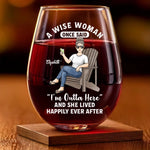 Custom Name Funny Retirement Gifts for Women - Personalized Wine Glass