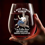 Custom Name Funny Retirement Gifts for Women - Personalized Wine Glass
