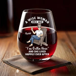 Custom Name Funny Retirement Gifts for Women - Personalized Wine Glass